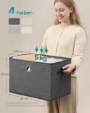 SONGMICS Aufbewahrungsbox 3er Set mit Deckel und Griffen Grau Bild 3