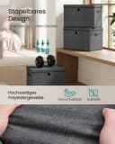 SONGMICS Aufbewahrungsbox 3er Set mit Deckel und Griffen Grau Bild 4
