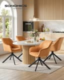 SONGMICS Esszimmerstuhl Karamellbraun Schwarz 4er Set Drehbar Bild 1
