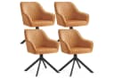 SONGMICS Esszimmerstuhl Karamellbraun Schwarz 4er Set Drehbar Bild 2