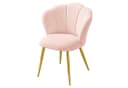VASAGLE Esszimmerstuhl Rosa Samt Blütenförmige Rückenlehne Bild 2