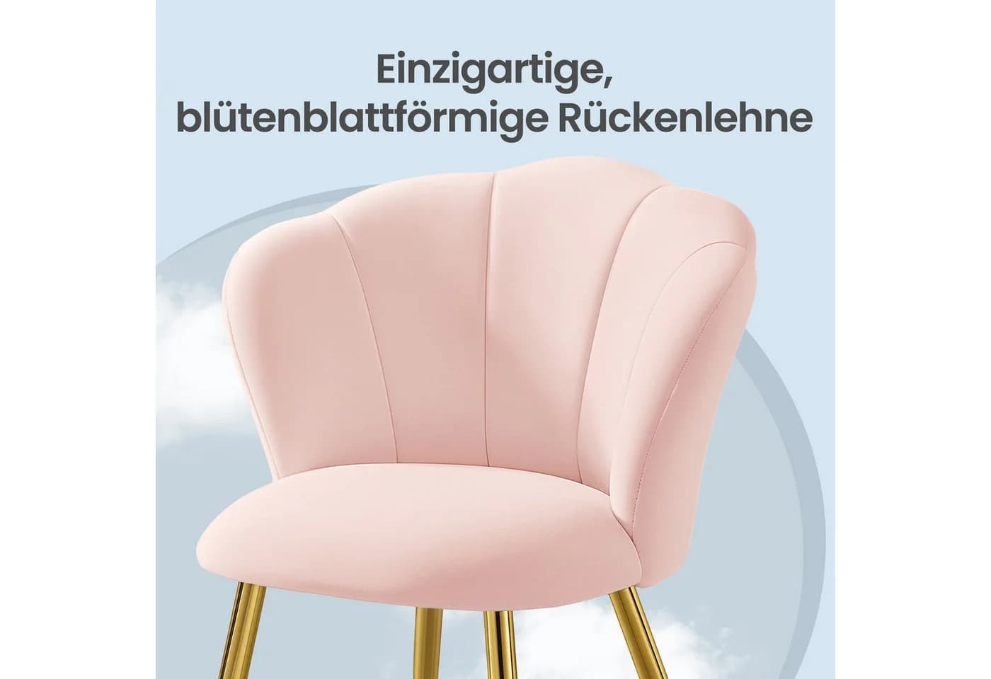 VASAGLE Esszimmerstuhl Rosa Samt Blütenförmige Rückenlehne - Bild 4