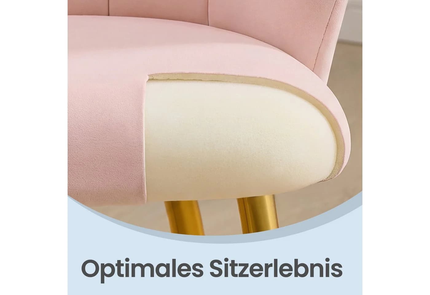 VASAGLE Esszimmerstuhl Rosa Samt Blütenförmige Rückenlehne - Bild 5