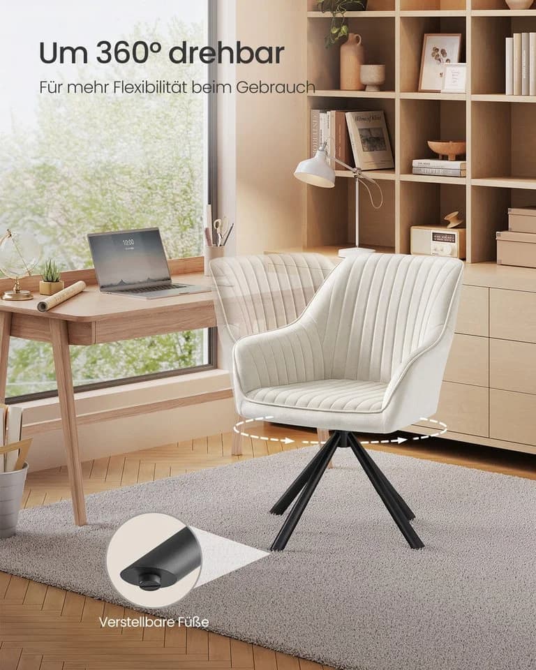 SONGMICS Esszimmerstuhl 6 St. Cappuccinobeige/Schwarz - Bild 4