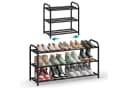 SONGMICS Schuhregal Metall Schwarz Ausziehbar Bild 2