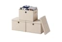 SONGMICS Aufbewahrungsbox 3er Set mit Deckel und Griffen Sand Bild 2