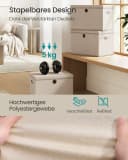 SONGMICS Aufbewahrungsbox 3er Set mit Deckel und Griffen Sand Bild 4