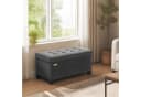 SONGMICS Sitzhocker Sitzbank mit Stauraum Grau Leinenoptik Bild 1