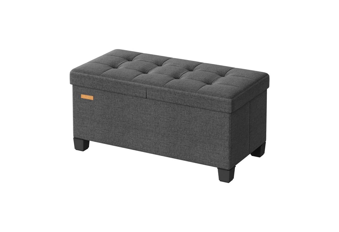 SONGMICS Sitzhocker Sitzbank mit Stauraum Grau Leinenoptik - Bild 2