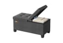 SONGMICS Sitzhocker Sitzbank mit Stauraum Grau Leinenoptik Bild 3