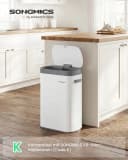 SONGMICS Sensor-Mülleimer 50L Edelstahl Softclose Deckel Bild 1