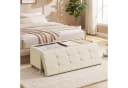 SONGMICS Sitzhocker Sitzbank mit Stauraum Hellbeige Bild 1