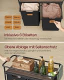 VASAGLE Wäschesortierer mit Rollen 2 Fächer 100L Schwarz-Braun Bild 5