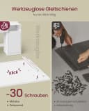 VASAGLE Schminktisch mit LED-Beleuchtung und Hocker Weiß Bild 4