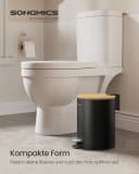 SONGMICS Kosmetikeimer Softclose-Deckel Bambus Stahl Bild 1
