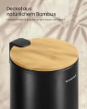 SONGMICS Kosmetikeimer Softclose-Deckel Bambus Stahl Bild 5