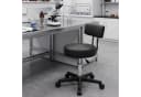 SONGMICS Arbeitshocker Rollhocker Schwarz höhenverstellbar mit Rückenlehne Bild 1