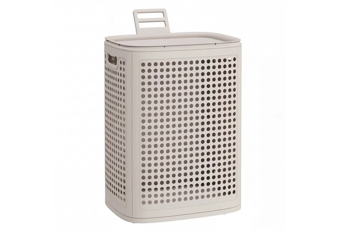 SONGMICS Wäschesammler mit Deckel Beige Plastik schmal - Bild 2