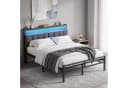 VASAGLE Metallbett 140x200 Schwarz mit LED & Steckdosen Bild 4