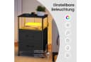 SONGMICS Nachttisch 2er Set mit LED und Ladefunktion Schwarz Bild 5