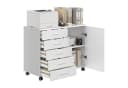 VASAGLE Aktenschrank Rollcontainer Weiß mit 5 Schubladen Bild 2