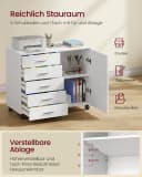 VASAGLE Aktenschrank Rollcontainer Weiß mit 5 Schubladen Bild 4