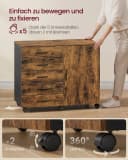 VASAGLE Aktenschrank Rollcontainer 5 Schubladen Braun Bild 5