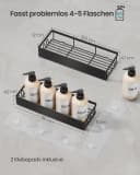 SONGMICS Duschablage Duschregal Schwarz Ohne Bohren Stahl 2er Set Bild 3