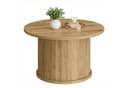 VASAGLE Couchtisch rund Holzoptik Tambour-Design Naturbraun Bild 2