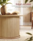 VASAGLE Couchtisch rund Holzoptik Tambour-Design Naturbraun Bild 5