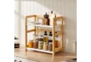 SONGMICS Gewürzregal 2 Ebenen Naturbeige-Schneeweiß Bambus MDF Bild 3
