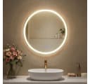 SONGMICS LED Badspiegel Rund Weiß Einstellbare Helligkeit Bild 2