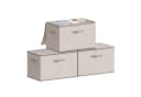 SONGMICS Aufbewahrungsbox 3er Set Beige Vliesstoff mit Deckel Bild 2