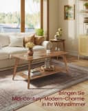 VASAGLE Couchtisch 2-stöckig Braun mit Ablage Bild 4
