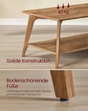VASAGLE Couchtisch 2-stöckig Braun mit Ablage Bild 5