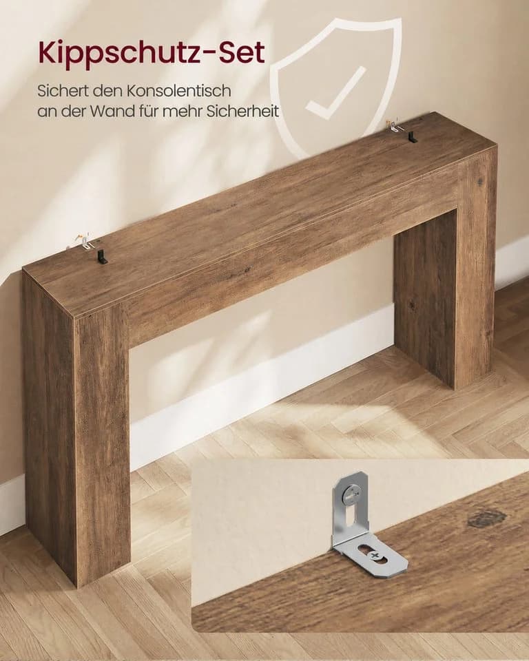 VASAGLE Konsolentisch Warmbraun U-Form Spanplatte - Bild 3