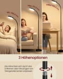 VASAGLE Stehlampe Mattschwarz LED mit 3 Farben und 10 Helligkeiten Bild 4