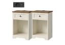 VASAGLE Nachttisch 2er Set mit Steckdose & USB, Landhausstil Bild 1