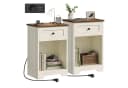 VASAGLE Nachttisch 2er Set mit Steckdose & USB, Landhausstil Bild 2