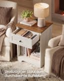 VASAGLE Nachttisch 2er Set mit Steckdose & USB, Landhausstil Bild 5