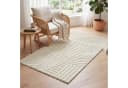 SONGMICS Teppich 3D Hoch-Tief-Flor Geometrisches Muster Cremeweiß Bild 1