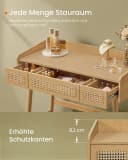 SONGMICS HOME Schminktisch mit Spiegel, Beleuchtung, 3 Schubladen, Eichenbeige Bild 5