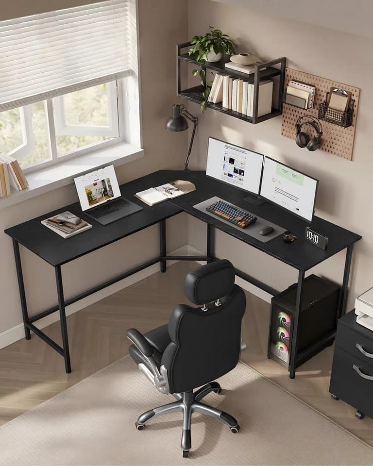 VASAGLE L-förmiger Computertisch Schwarz - Bild 2