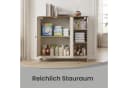 VASAGLE Badschrank Weiß/Braun mit 2 Türen und offenen Fächern Bild 5