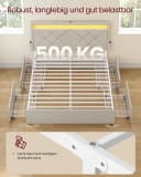 VASAGLE Polsterbett Federkernmatratze LED-Ladestation Cappuccinobeige Bild 5
