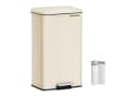 SONGMICS Tretmülleimer Küche 40L Stahl Softclose Beige Bild 2