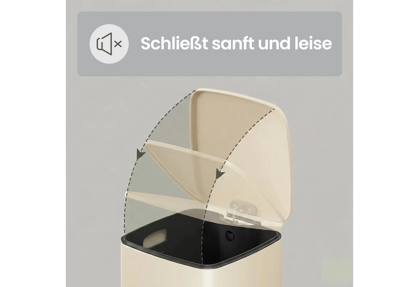 SONGMICS Tretmülleimer 20L Sandbeige mit Inneneimer - Bild 4
