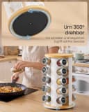SONGMICS Gewürzregal drehbar mit 20 Gläsern Weiß-Natur Bild 4