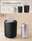 SONGMICS Kosmetikeimer mit Deckel Schwarz 1,5L Bild 3