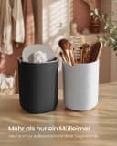 SONGMICS Kosmetikeimer mit Deckel Schwarz 1,5L Bild 4